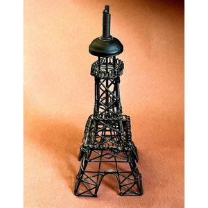 Eiffel Tower Paris Black Wire State Sculpture Decoration 12" h.